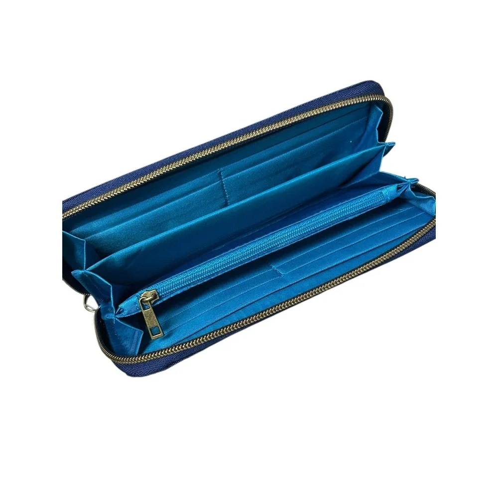 Travelon RFID Blocking Wristlet Wallet Navy‎ Blue  Zip Around Clutch NEW